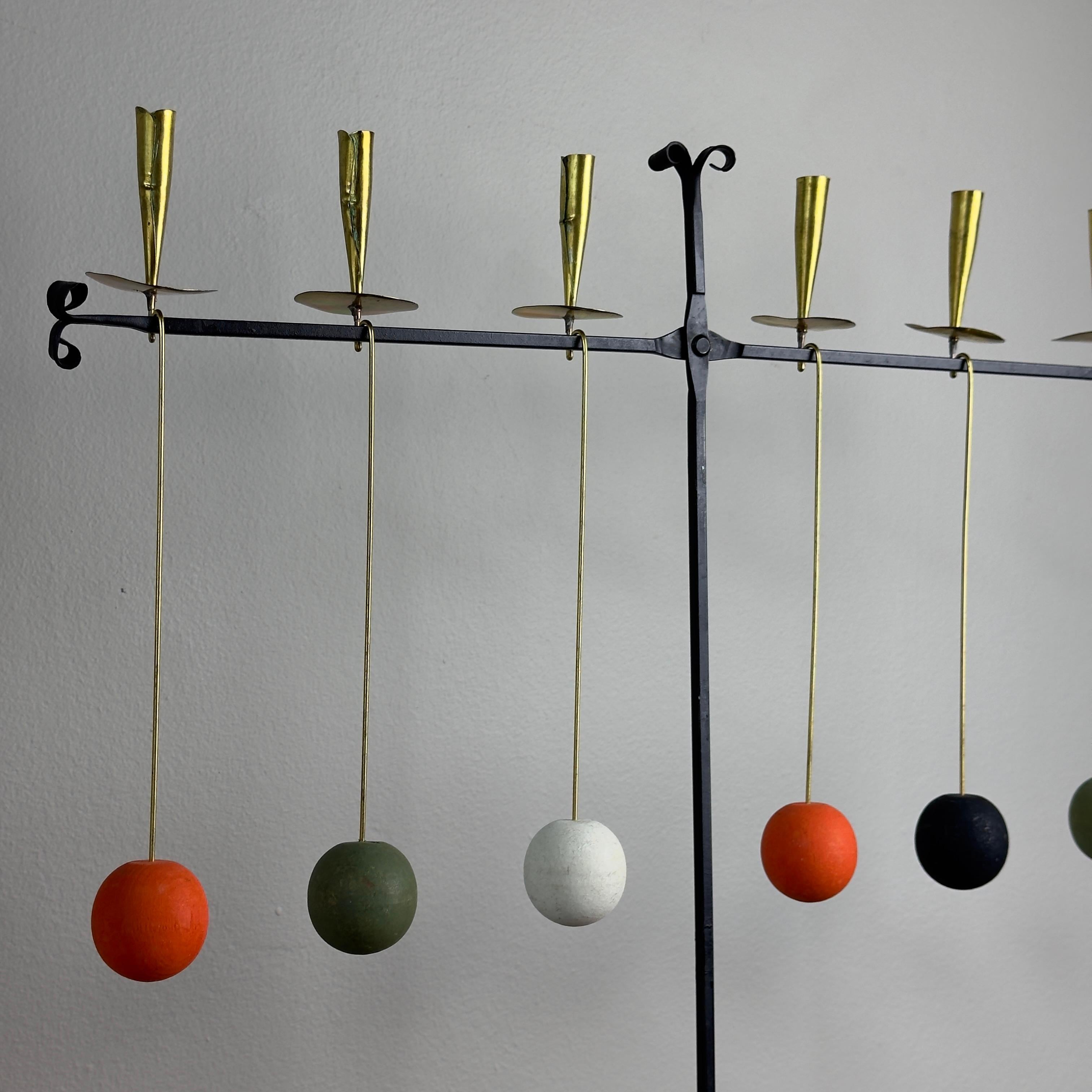 Mid-20th Century Kinetic Candelabrum by Thomas Hellström For Sale