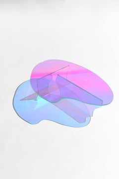 Kinetischer Glastisch in kinetischen Farben von Brajak Vitberg