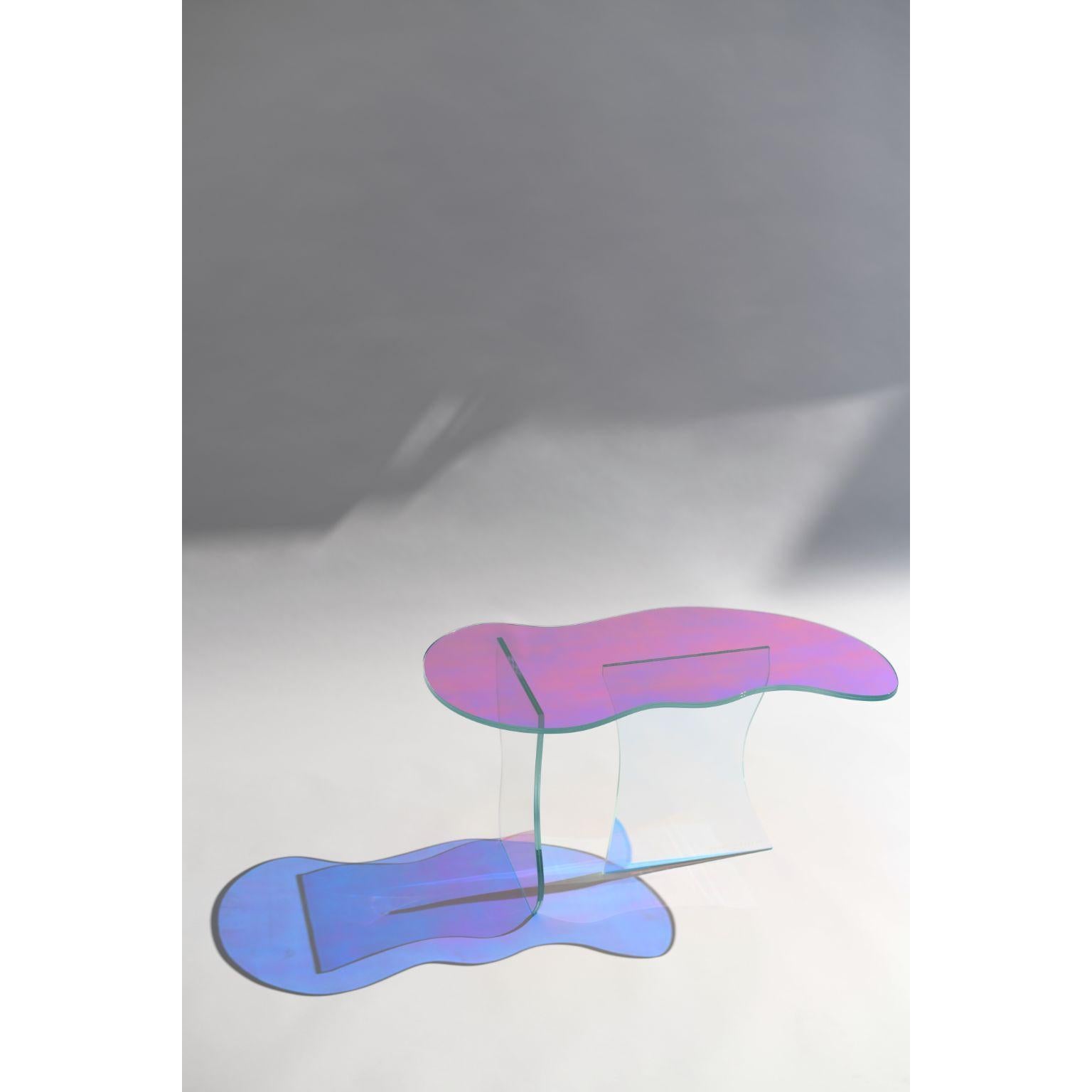 Modern Kinetic Colors Glass Table by Brajak Vitberg For Sale
