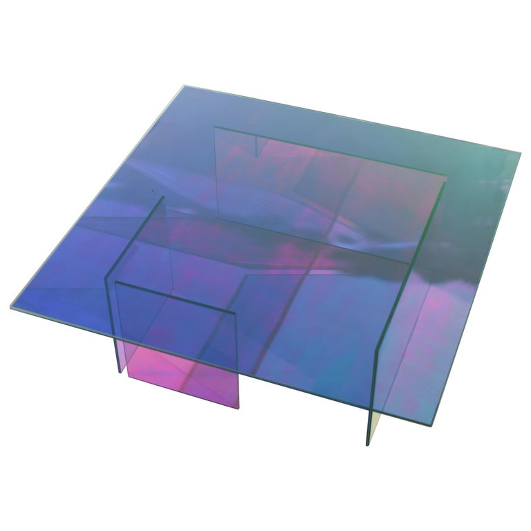 Kinetic Colors Glass Table by Brajak Vitberg For Sale