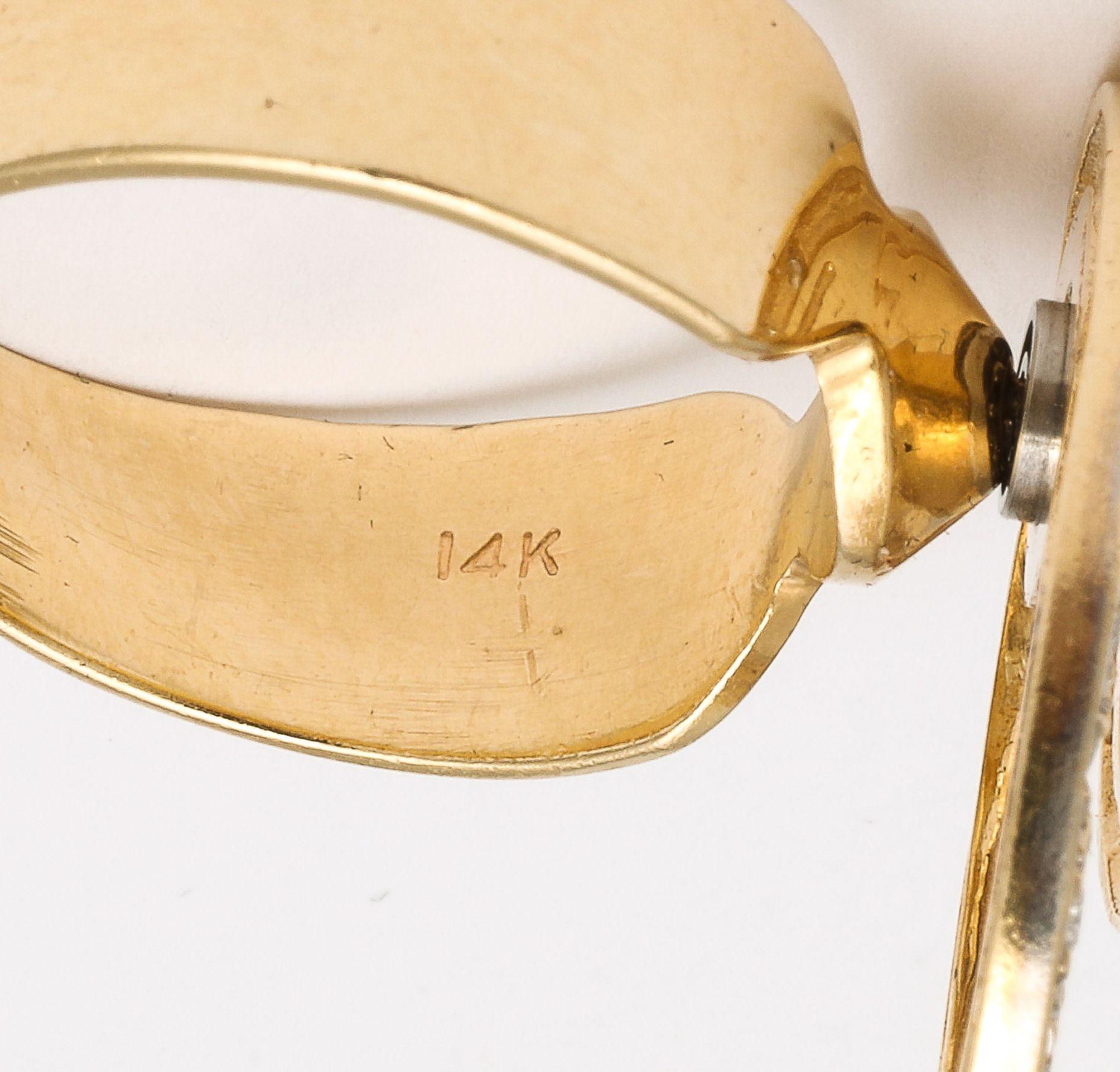 Kinetic Diamond 14 k Gold Spinner Ring For Sale 4