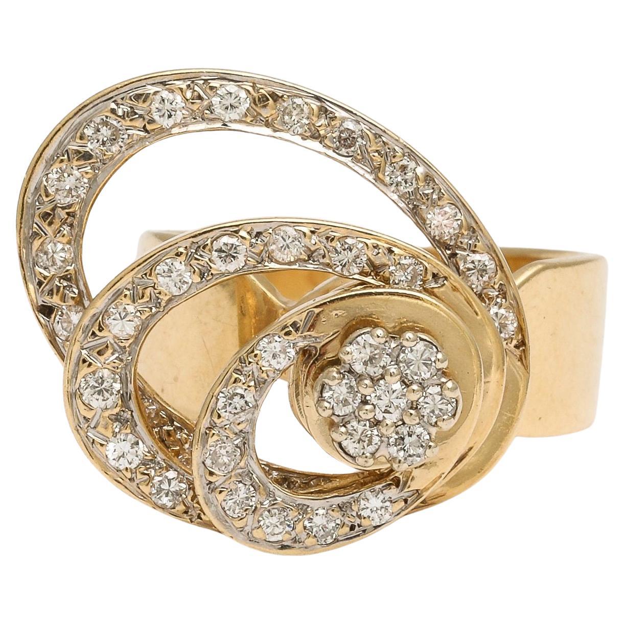 Kinetic Diamond 14 k Gold Spinner Ring
