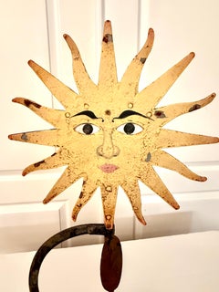 Kinetic Folk Art Sun Sculpture - Vintage Wood Carving, Unique Design
