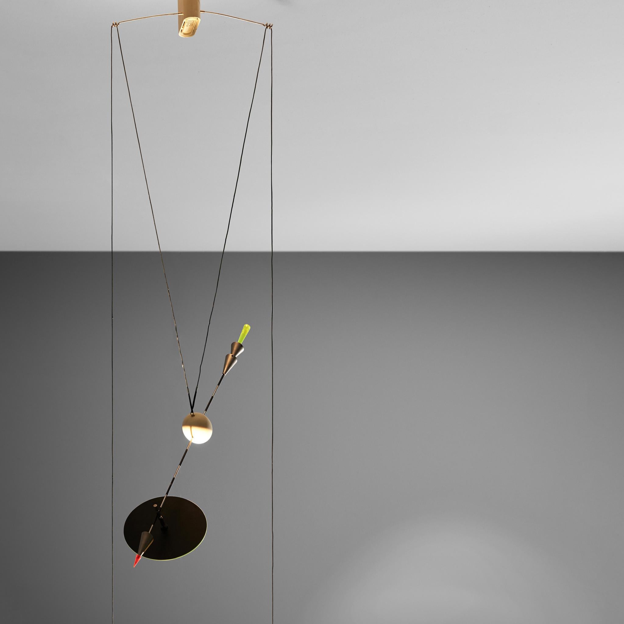 Post-Modern Kinetic Ingo Maurer 'Ilo Ilu' Light Sculpture