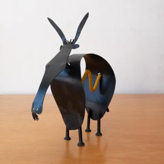 Kinetic Metal Donkey Sculpture Signed TIHANY