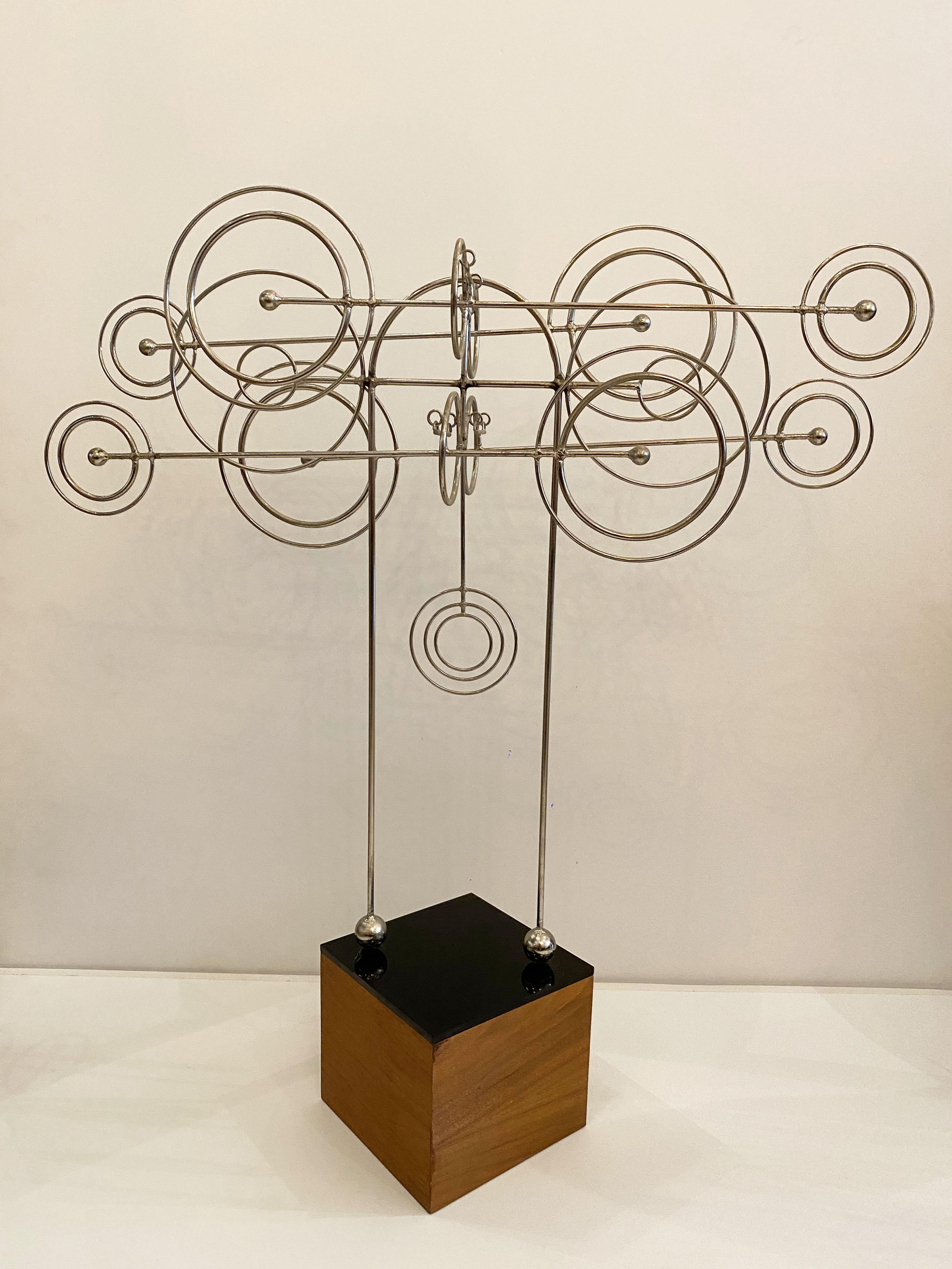 Kinetic Metal Sculpture by Joseph A. Burlini In Good Condition For Sale In Hollywood, FL