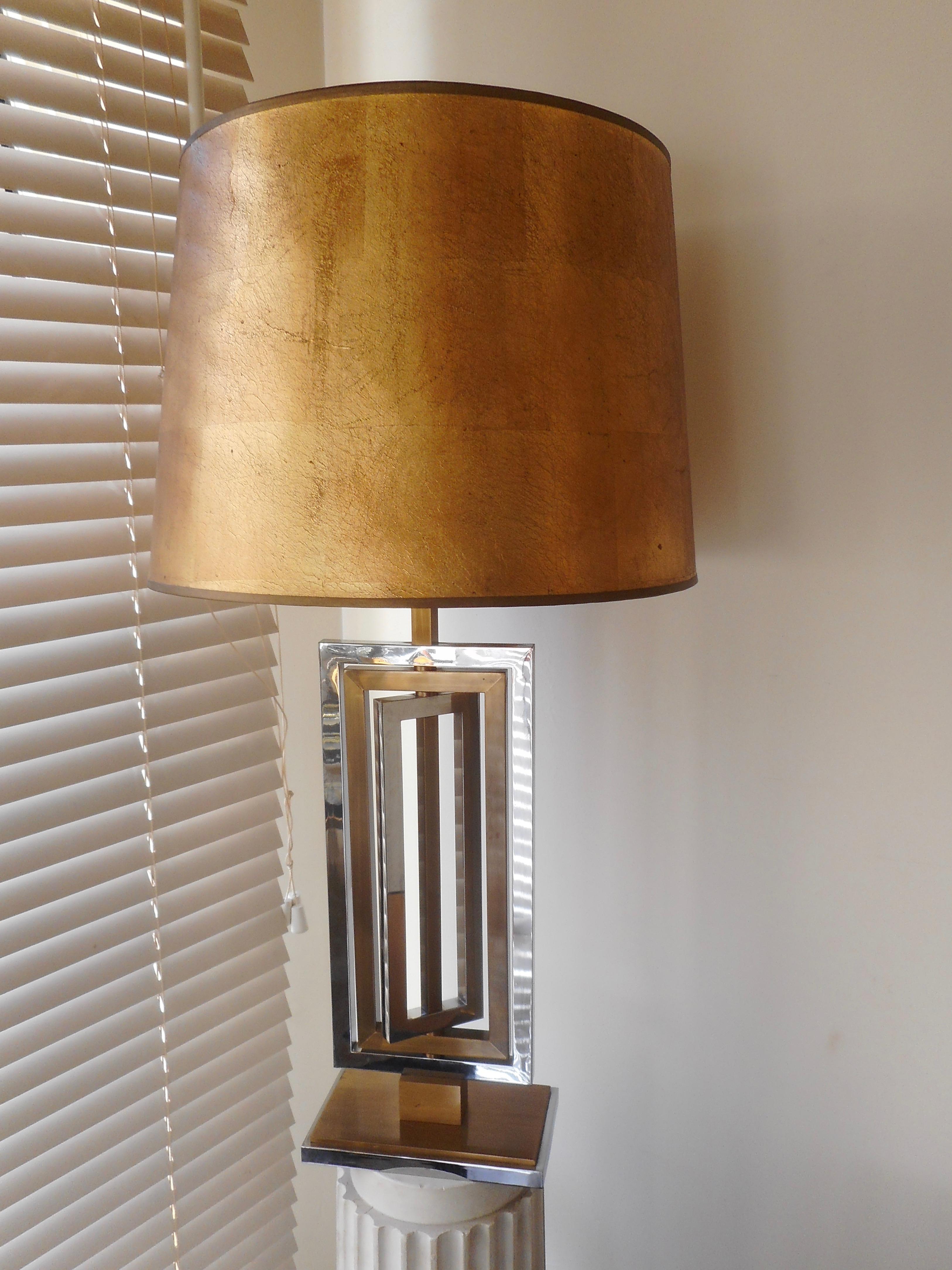 Kinetic Metal Table lamp by Maison Jansen, France, 1970 In Good Condition In Brussels, BE