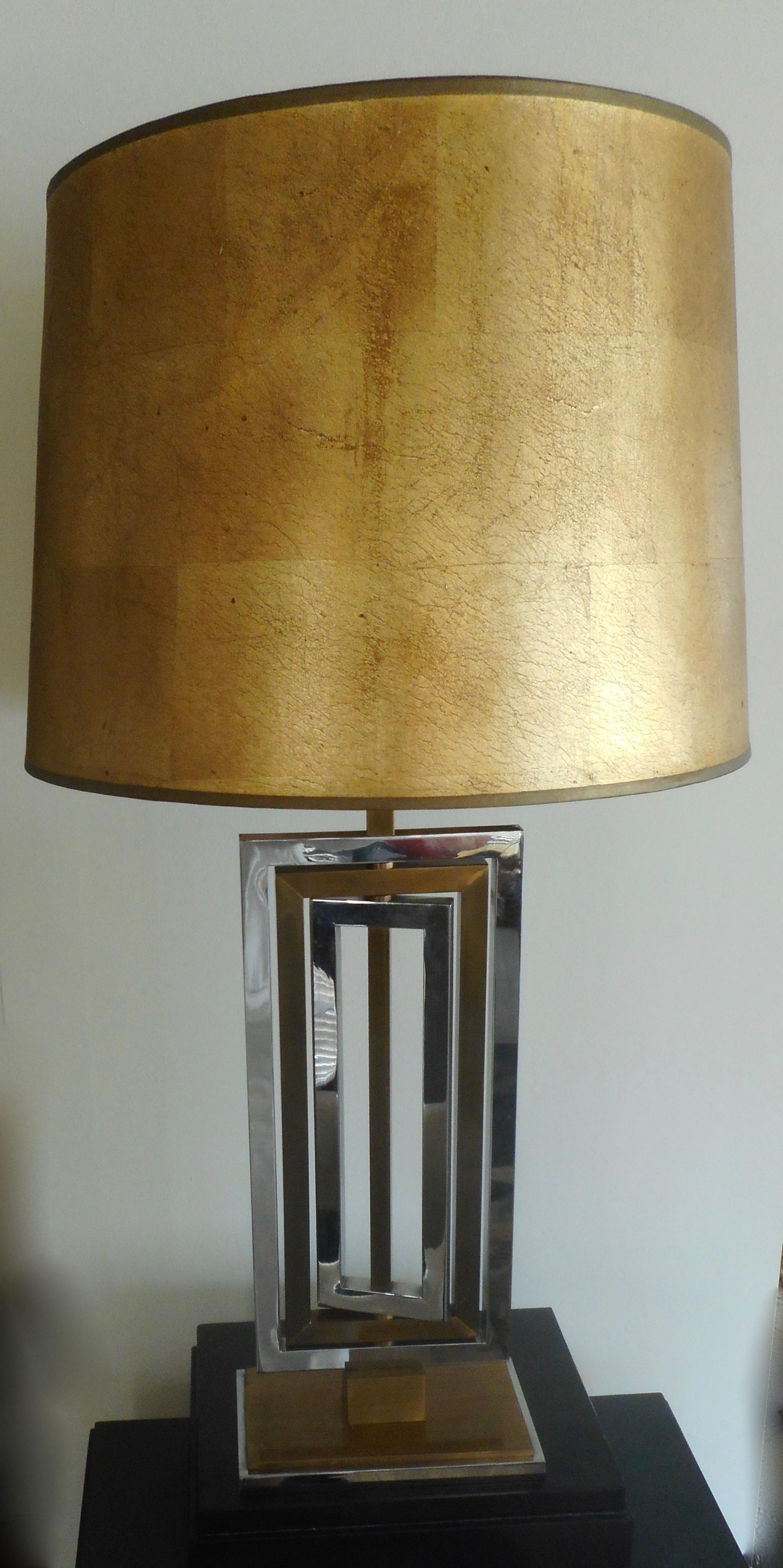 Kinetic Metal Table lamp by Maison Jansen, France, 1970 1