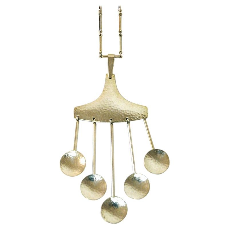 Kinetic Midcentury Silverpendant by Hermann Siersbøl, 1960s, Denmark