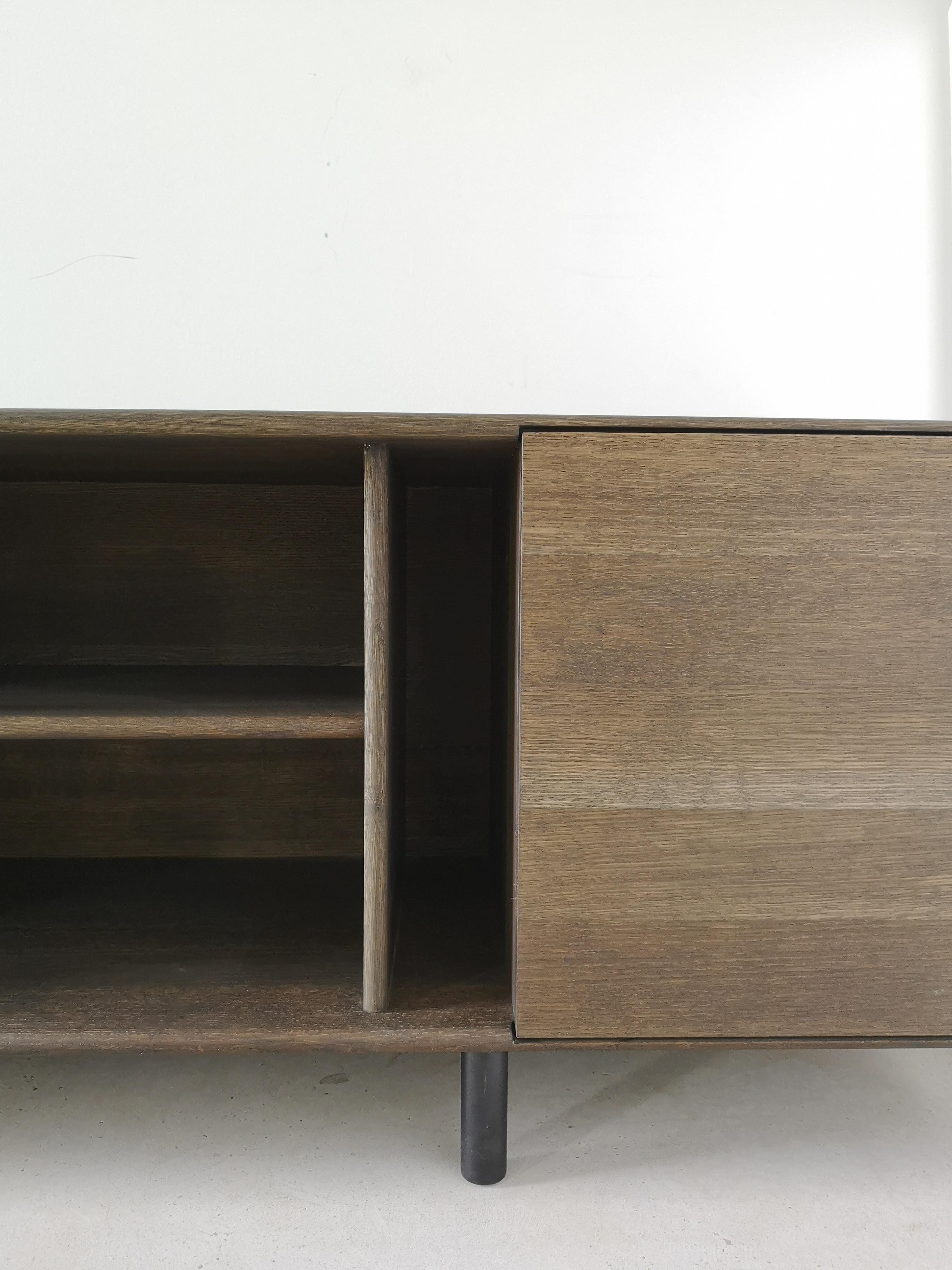 Hand-Crafted Kinetic Modern Solid Hardwood Sideboard / Credenza For Sale