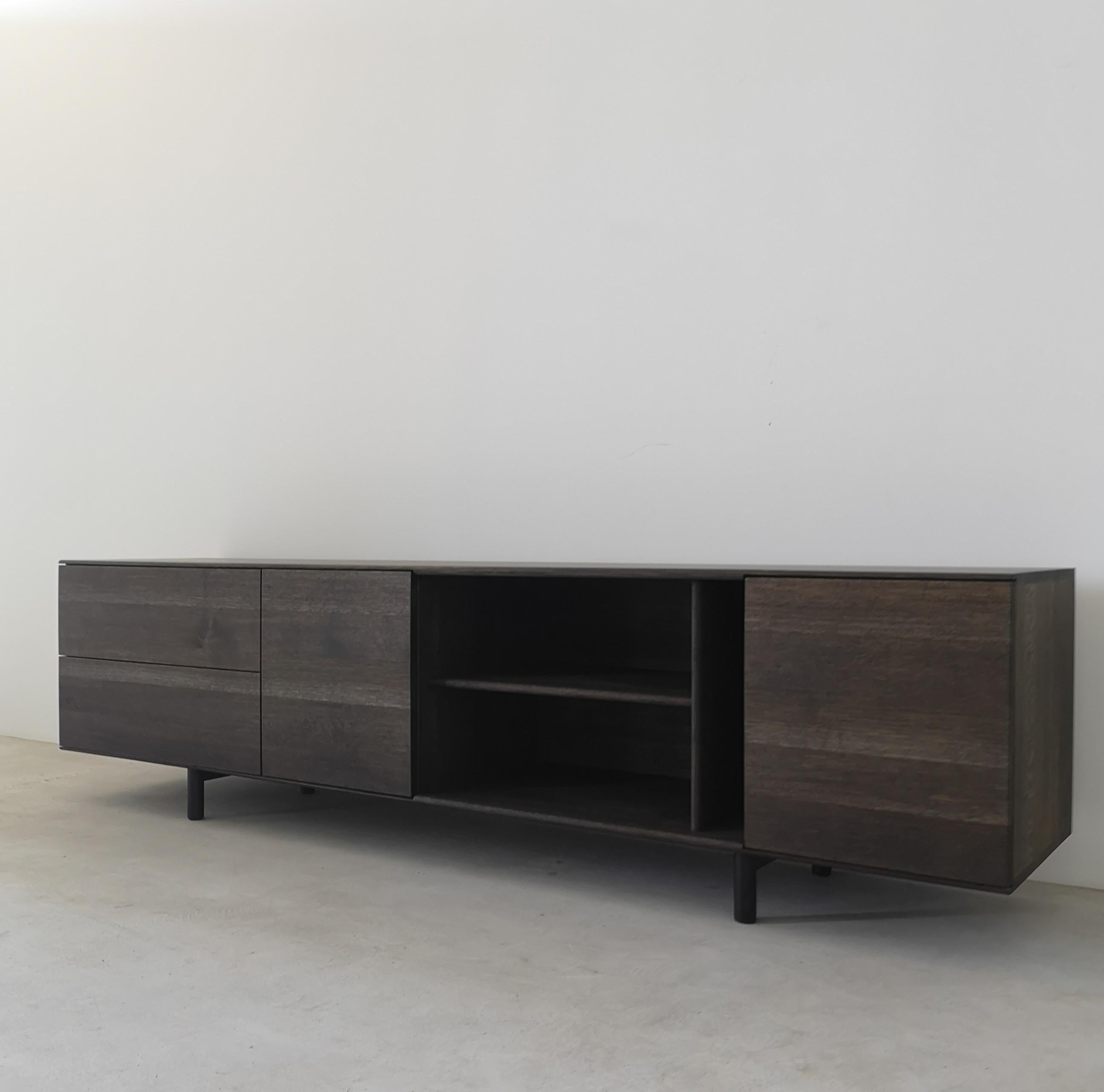 Kinetic Modern Solid Hardwood Sideboard / Credenza In New Condition For Sale In Edmonton, Alberta