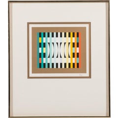 Vintage Kinetic Op Art Serigraph Titled Counter Rhythm by Yaacov Agam, 1980