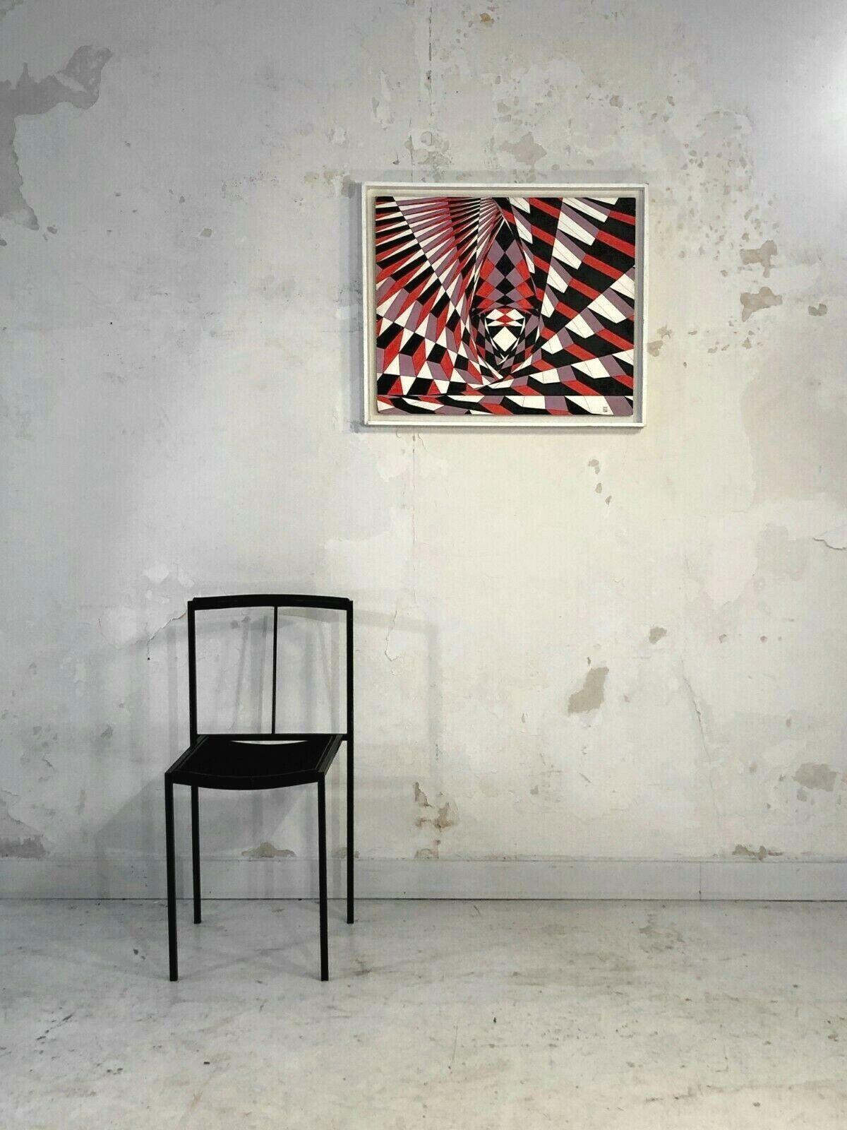 Kinetic An OPTICAL POP OP-ART KINETIC PAINTING on Panel by GUY POUPPEZ, France 1968 For Sale