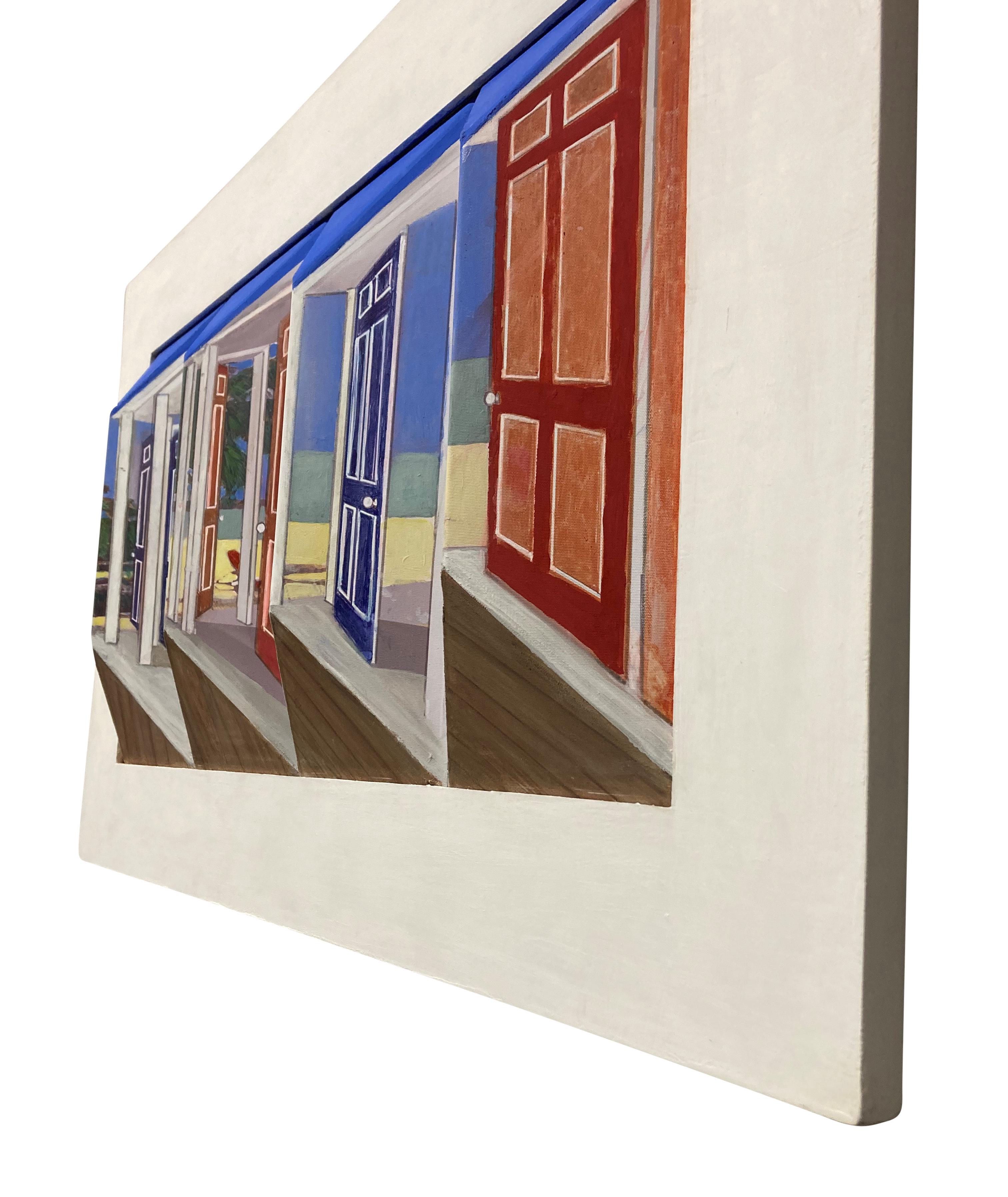 English Kinetic Painting Entitled 'The Beach House' For Sale