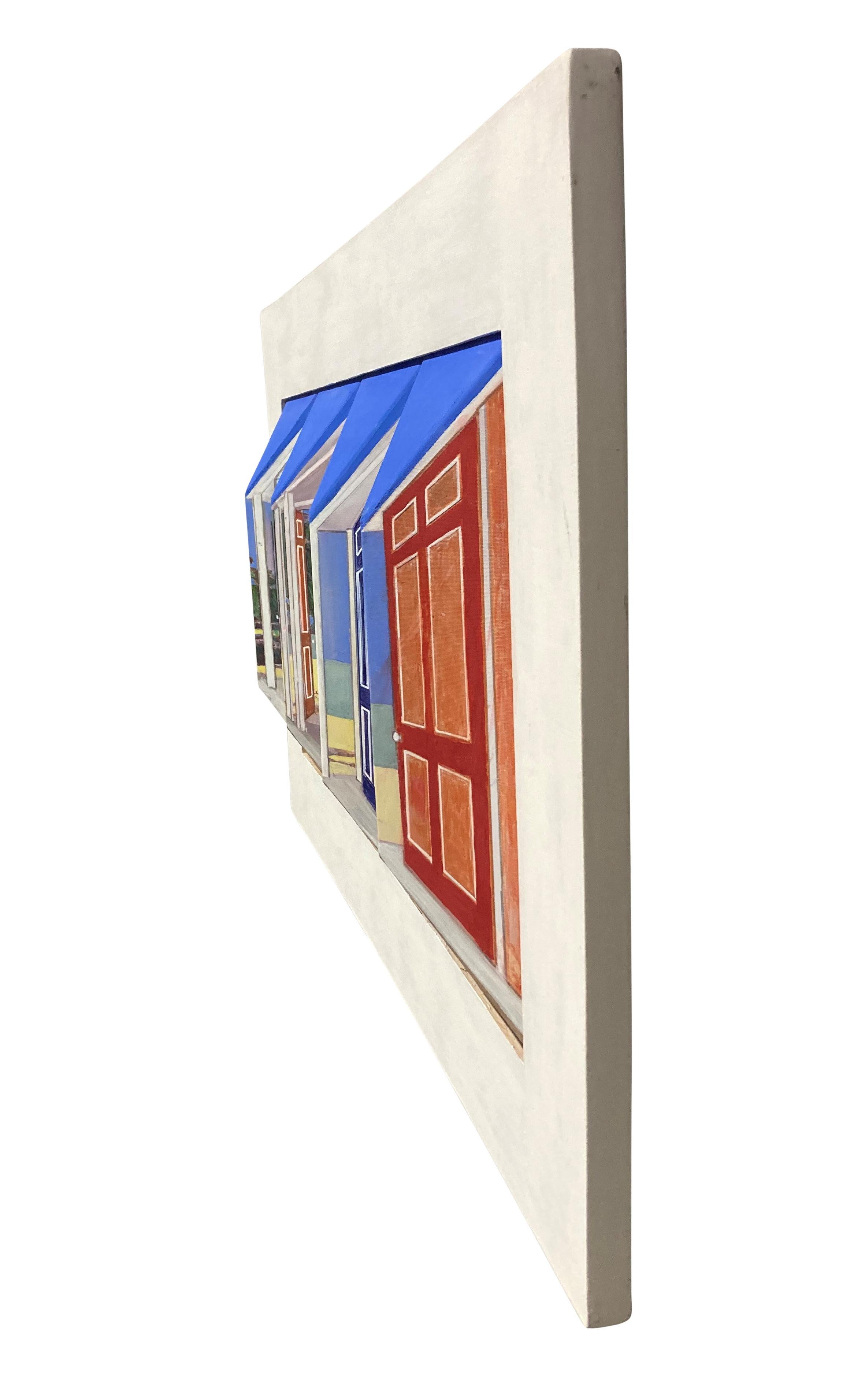 Plywood Kinetic Painting Entitled 'The Beach House' For Sale