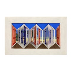 Peinture cinétique intitulée « La maison de plage »
