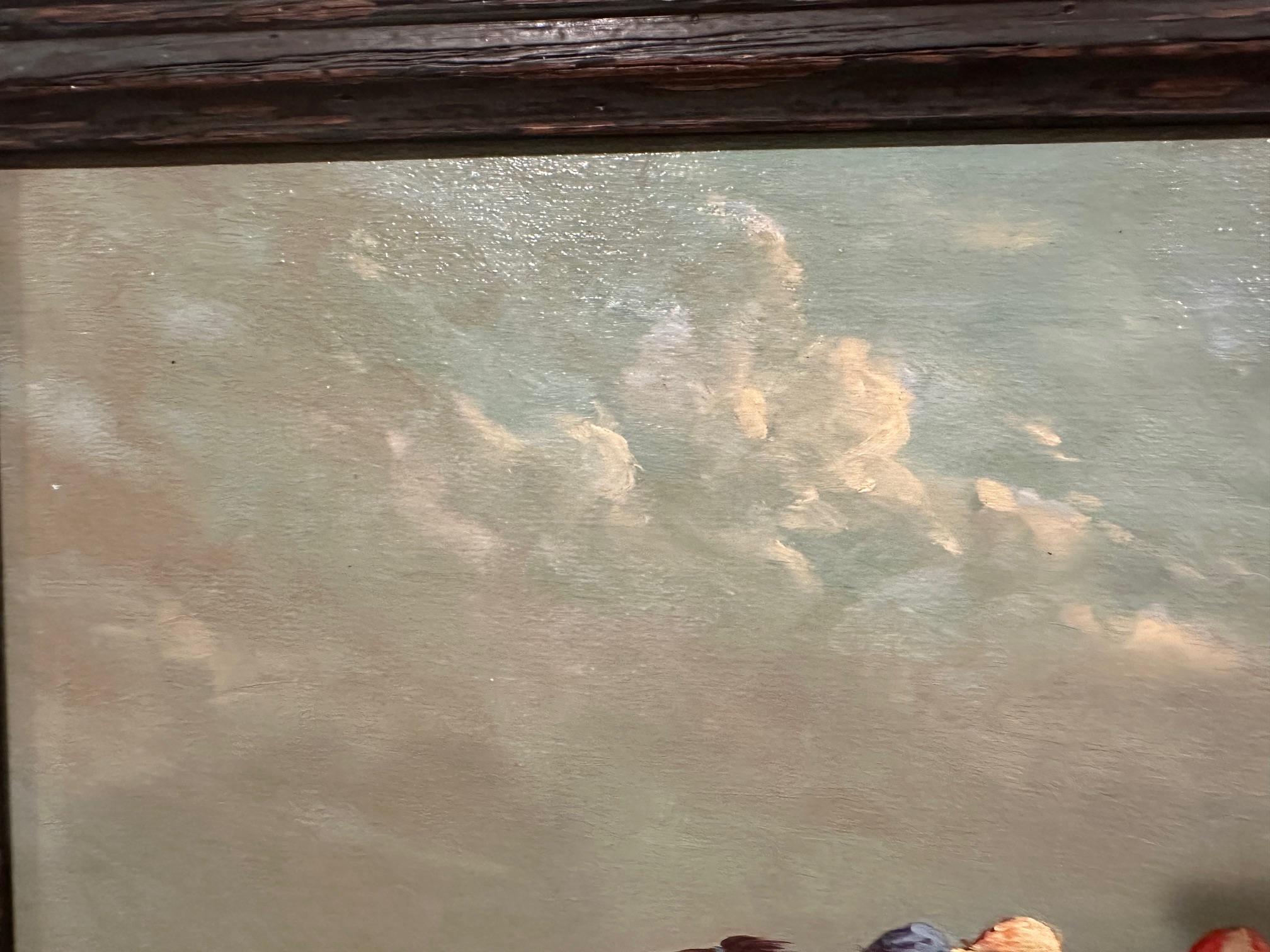 Pintura cinética de jockeys corriendo por Ninetta Butterworth Lienzo en venta