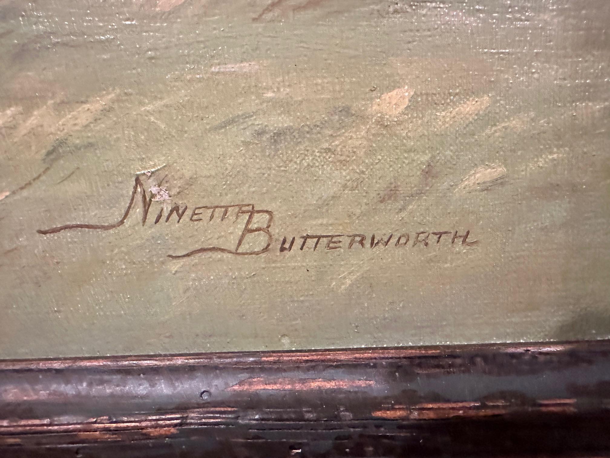 Pintura cinética de jockeys corriendo por Ninetta Butterworth en venta 2
