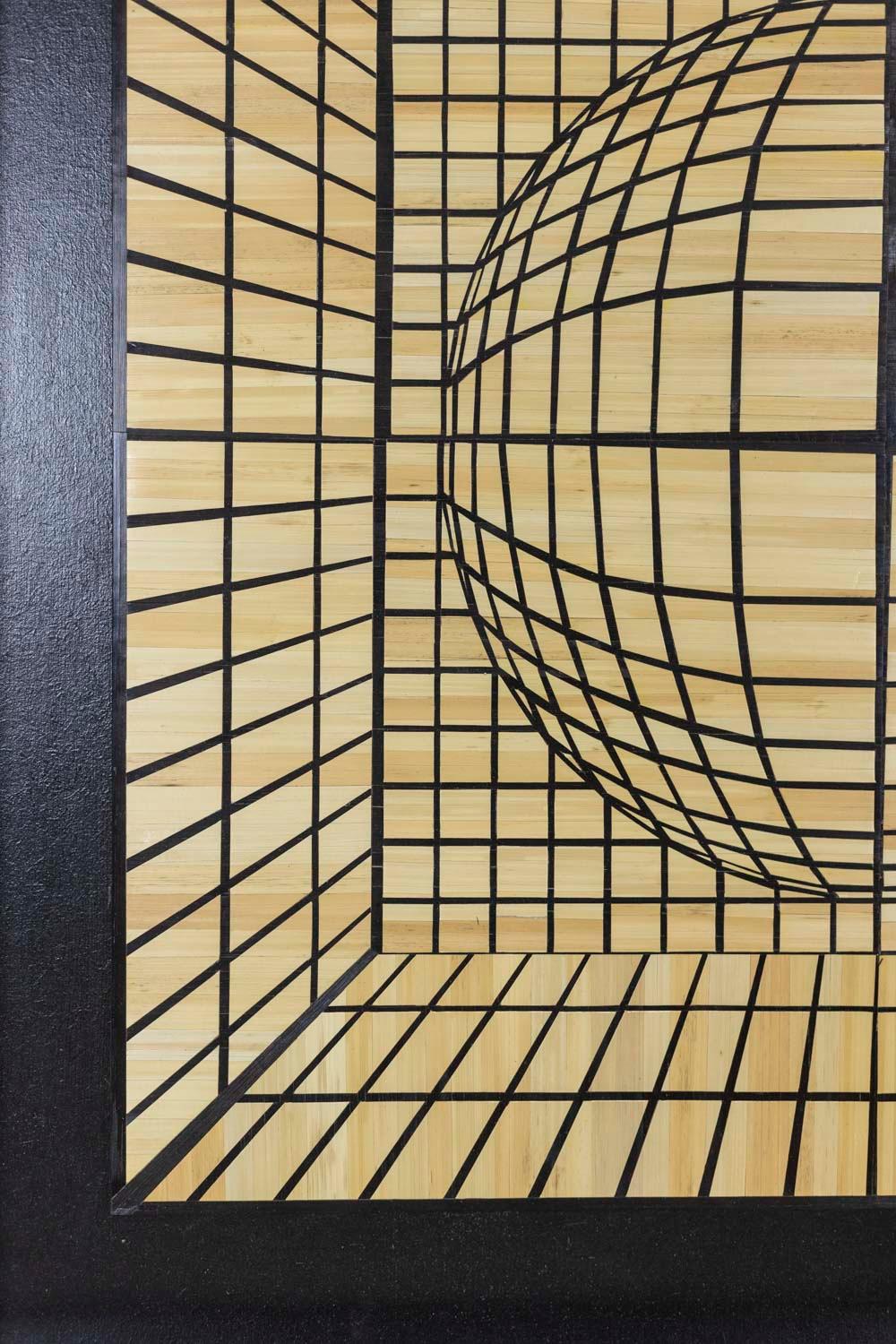 Kinetic Panel in Straw Marquetry, Contemporary Work For Sale 3