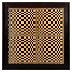 Kinetic Panel in Straw Marquetry, Contemporary Work