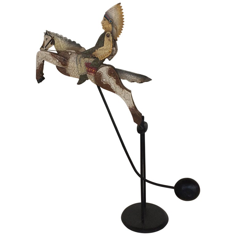 Sculpture Native American Indian Chief Riding Horse For Sale at 1stDibs