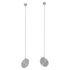 Kinetic Spiral Drop Earrings in Recycled Silver 