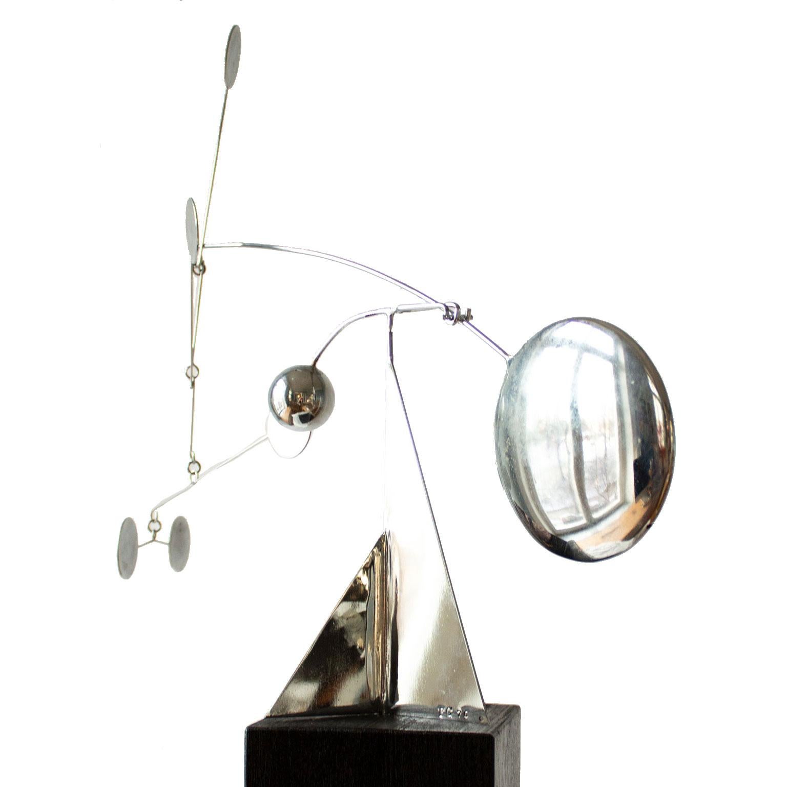 Kinetic Stabile Mobile Sculpture Signed by Francois Collette from 1976