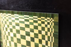 Kinetic straw marquetry panel, contemporary work