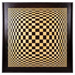 Used Kinetic Straw Marquetry Panel, Contemporary Work