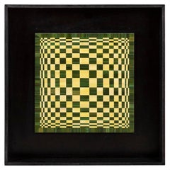 Used Kinetic straw marquetry panel, contemporary work