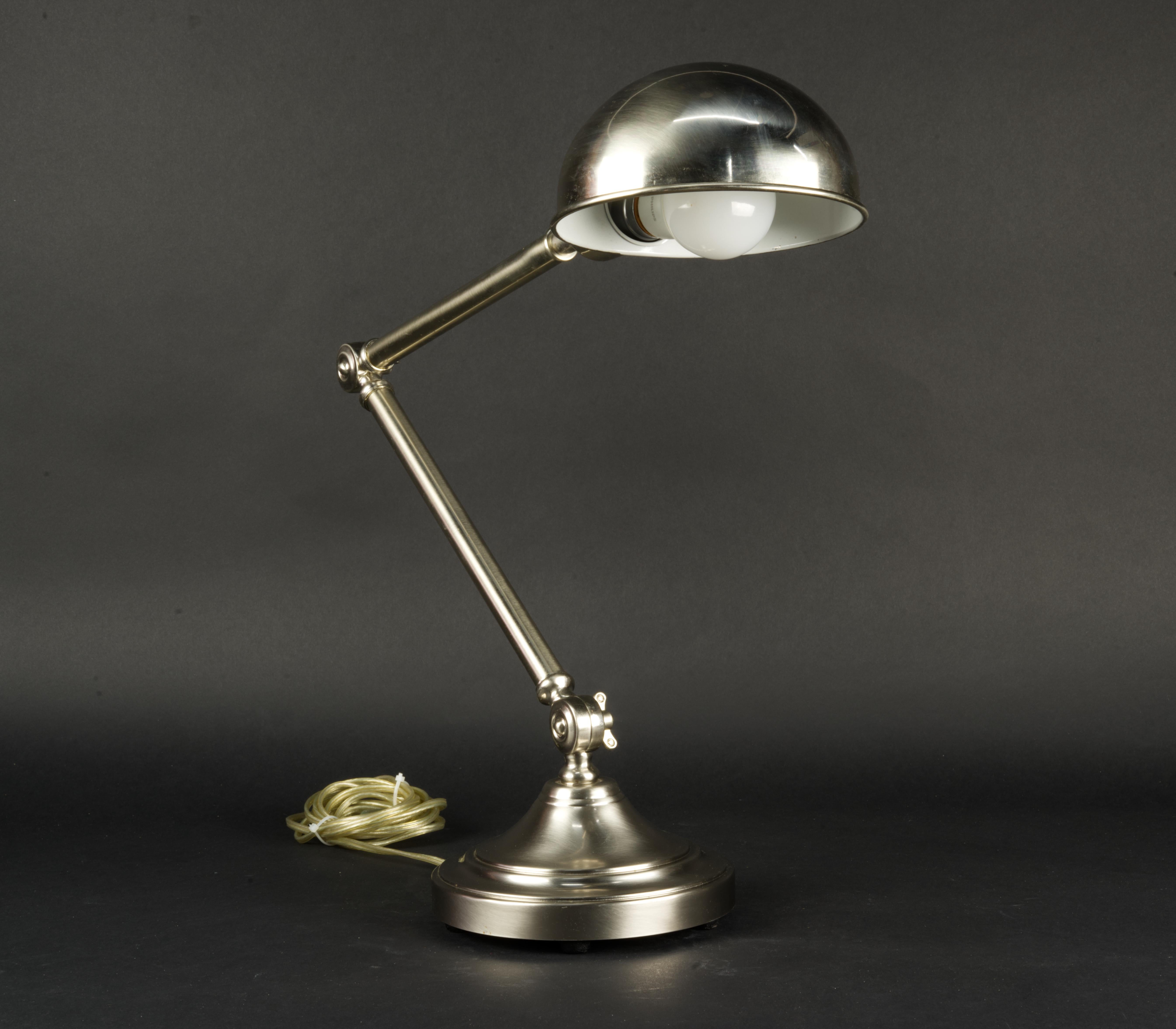 Brushed  Kinetic Table Lamp by Robert Abbey in brushed chrome model #1500 For Sale