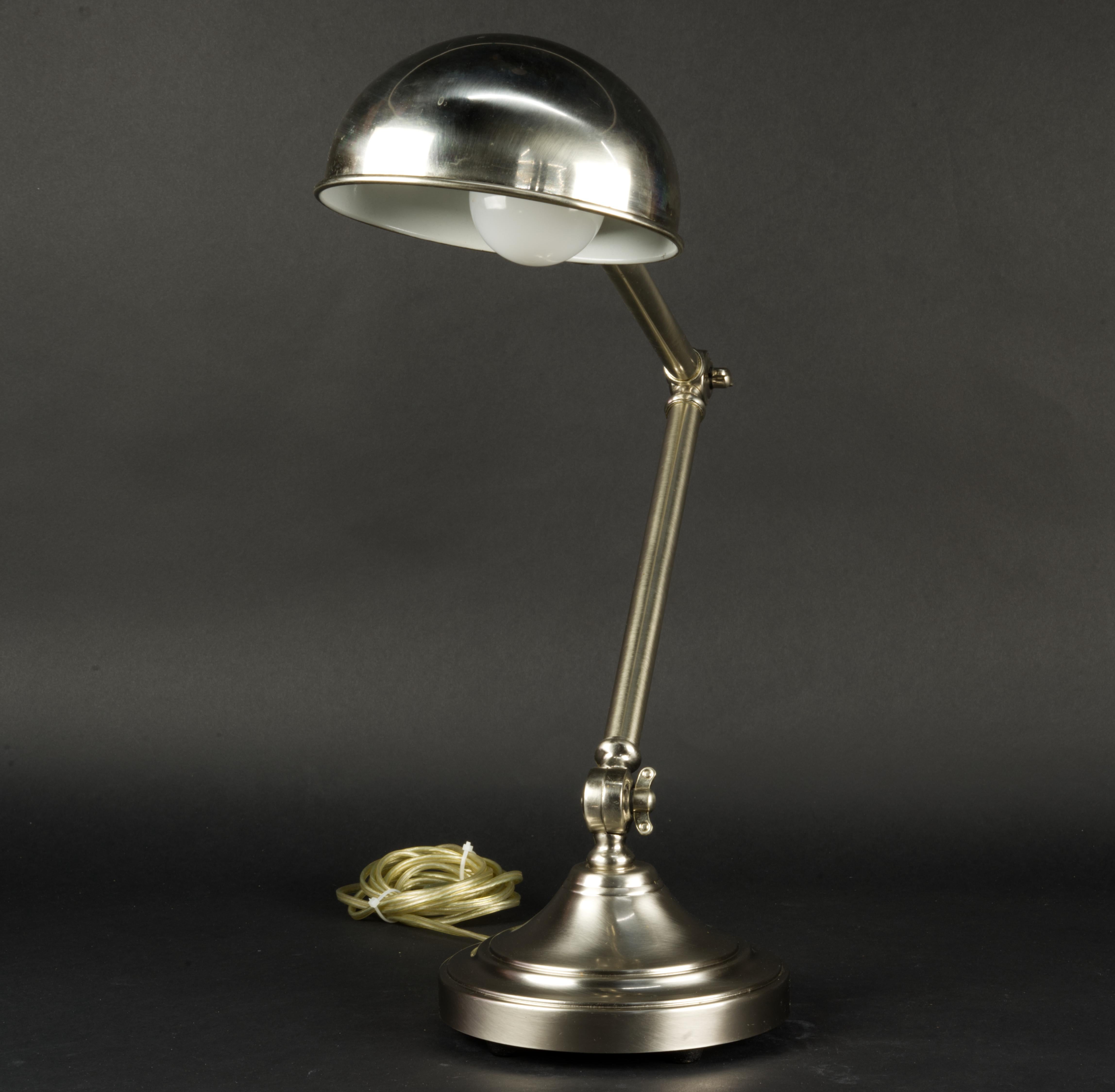  Kinetic Table Lamp by Robert Abbey in brushed chrome model #1500 In Good Condition For Sale In Clifton Springs, NY