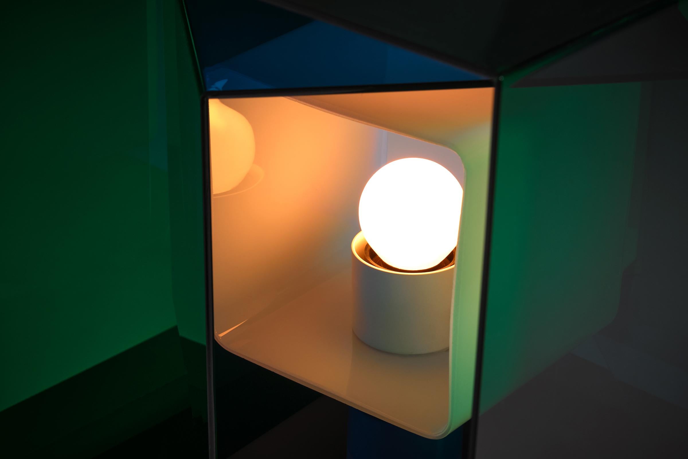 Opaline Glass Kinetic table lamp mod. 