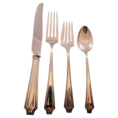Service de couverts pour 12 pièces en argent sterling de King Albert by Whiting 48 pièces
