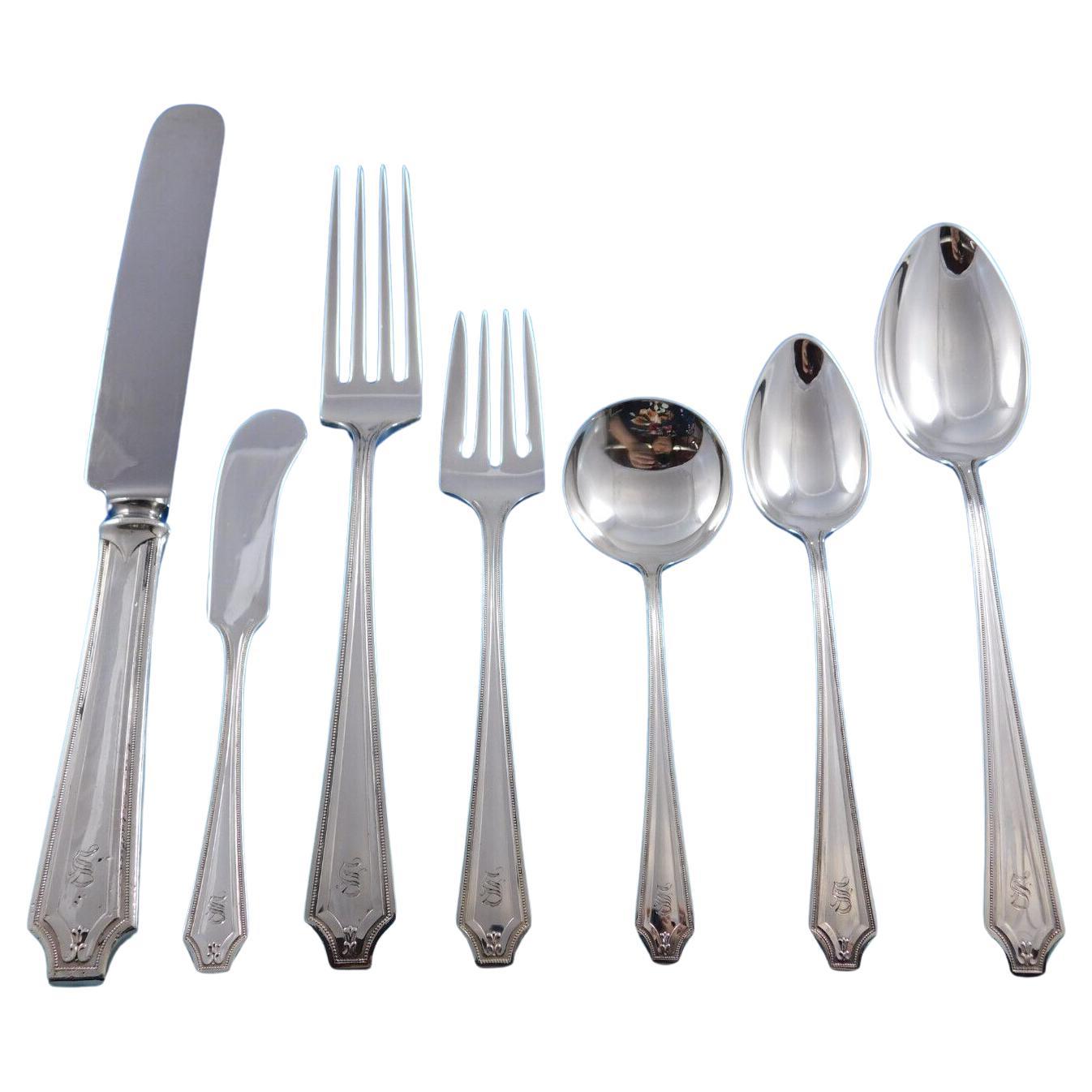King Albert by Whiting Juego de cubiertos de plata de ley Servicio 83 piezas Cena S mono