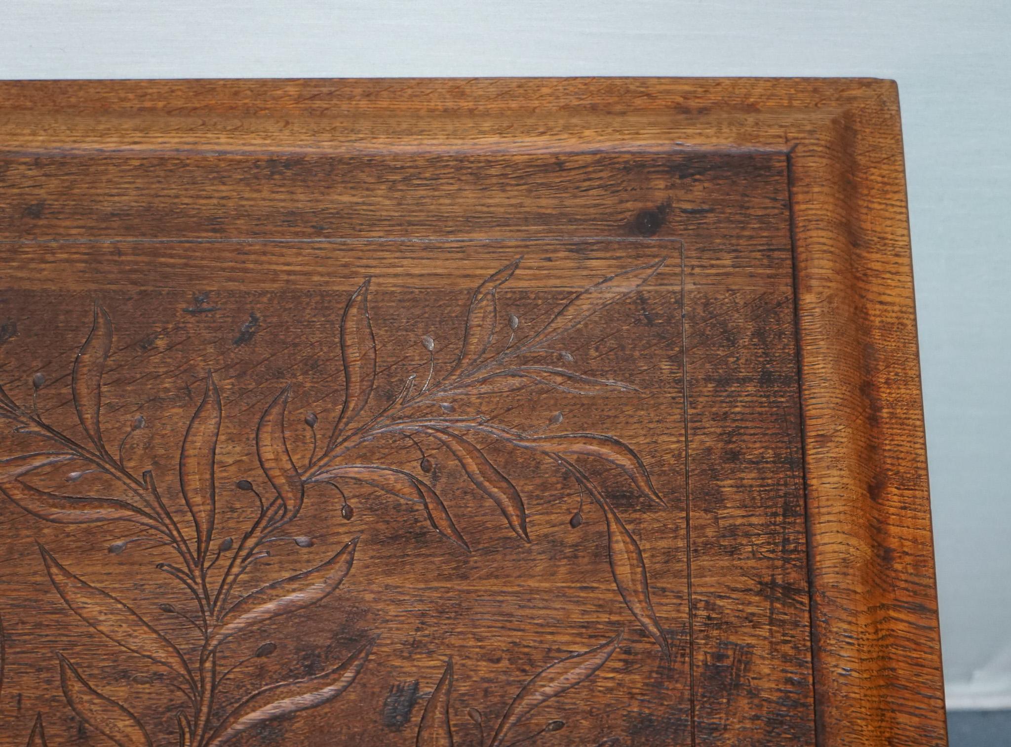KING ALBERT I OF BELGIUM OCCASIONAL SIDE END COFFEE TABLE CARVED OAK CiRCA 1900 For Sale 5