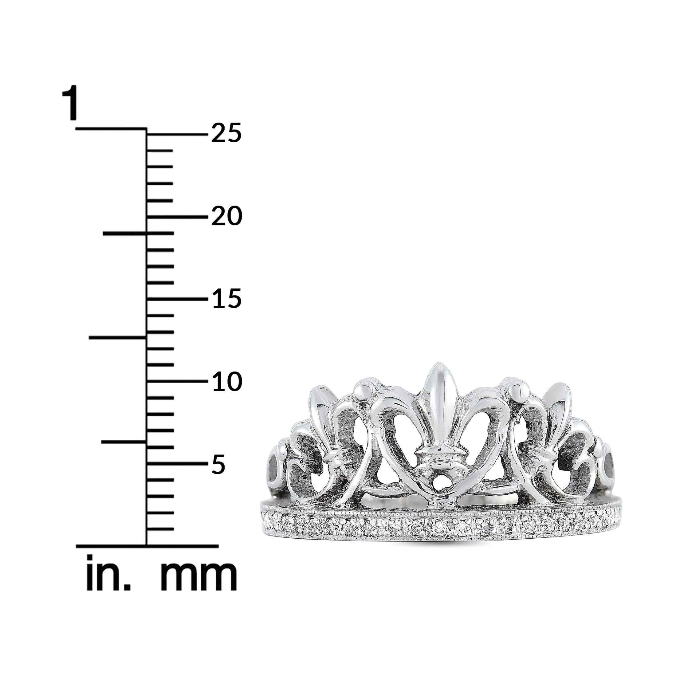 King Baby 14K White Gold and Gemstone Tiara Ring In New Condition For Sale In Southampton, PA
