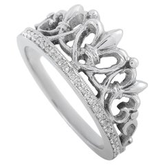 King Baby 14K White Gold and Gemstone Tiara Ring