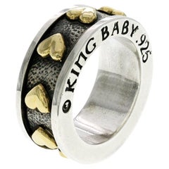 King Baby 925 Sterling Silver & 18K Gold Heart Spinner Ring