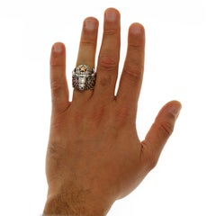 King Baby 925 Sterling Silver Gold Star Buffalo Ring