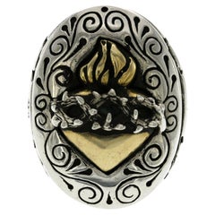 King Baby 925 Sterling Silver Sacred Heart Flame Ring Size 12