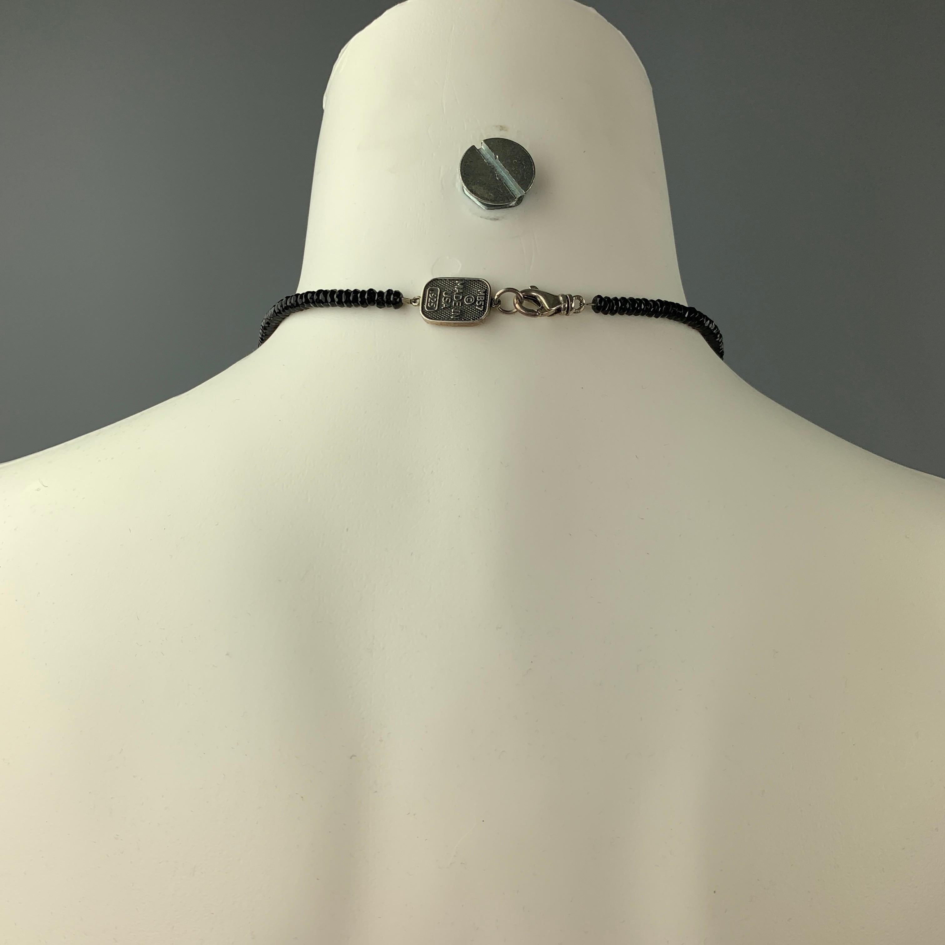 black cross bead necklace