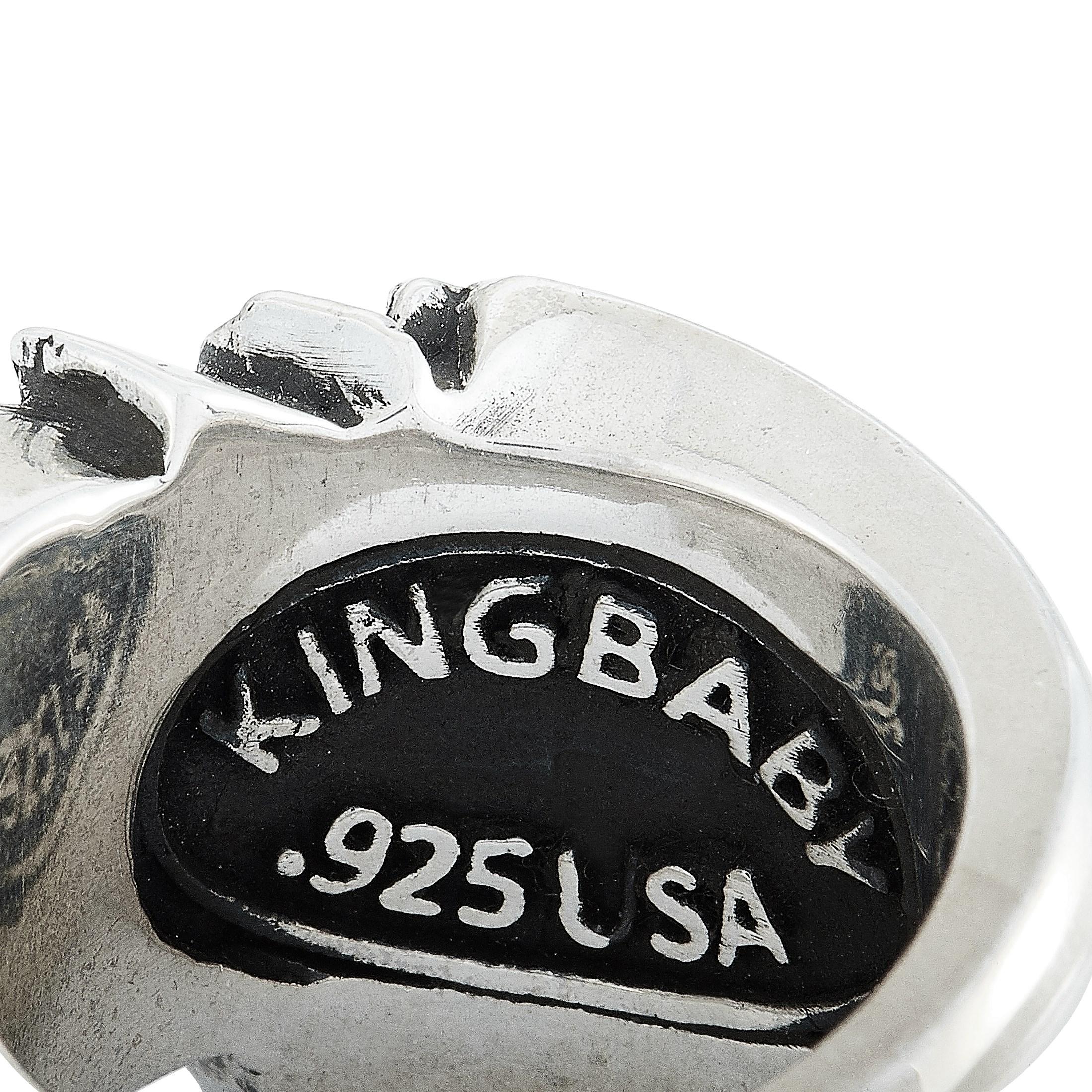 King Baby Raven Feather Silver Ring In New Condition For Sale In Southampton, PA