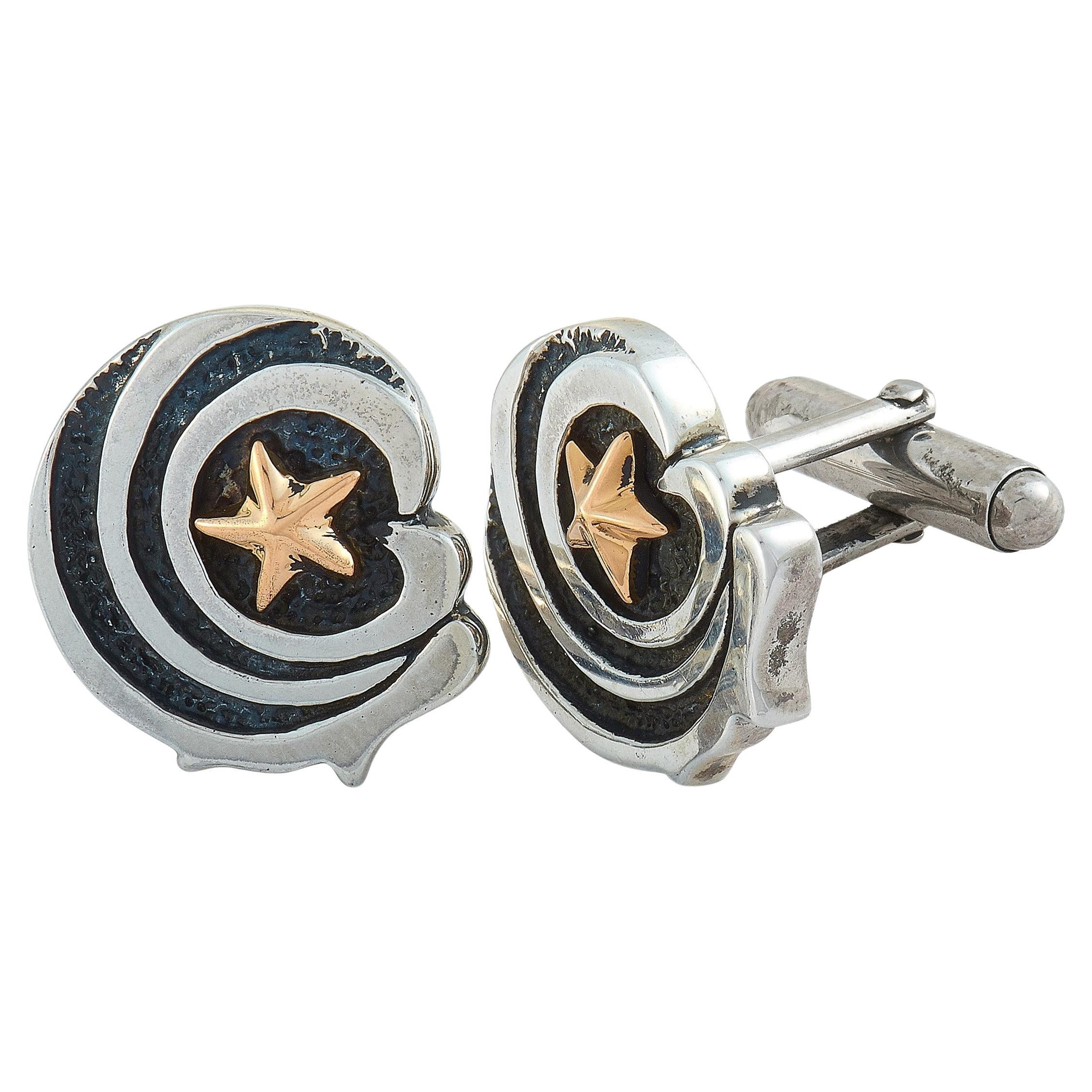 King Baby Silver Eagle Star Cufflinks For Sale