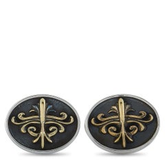 Gemelli da polso King Baby Silver Scroll Shield