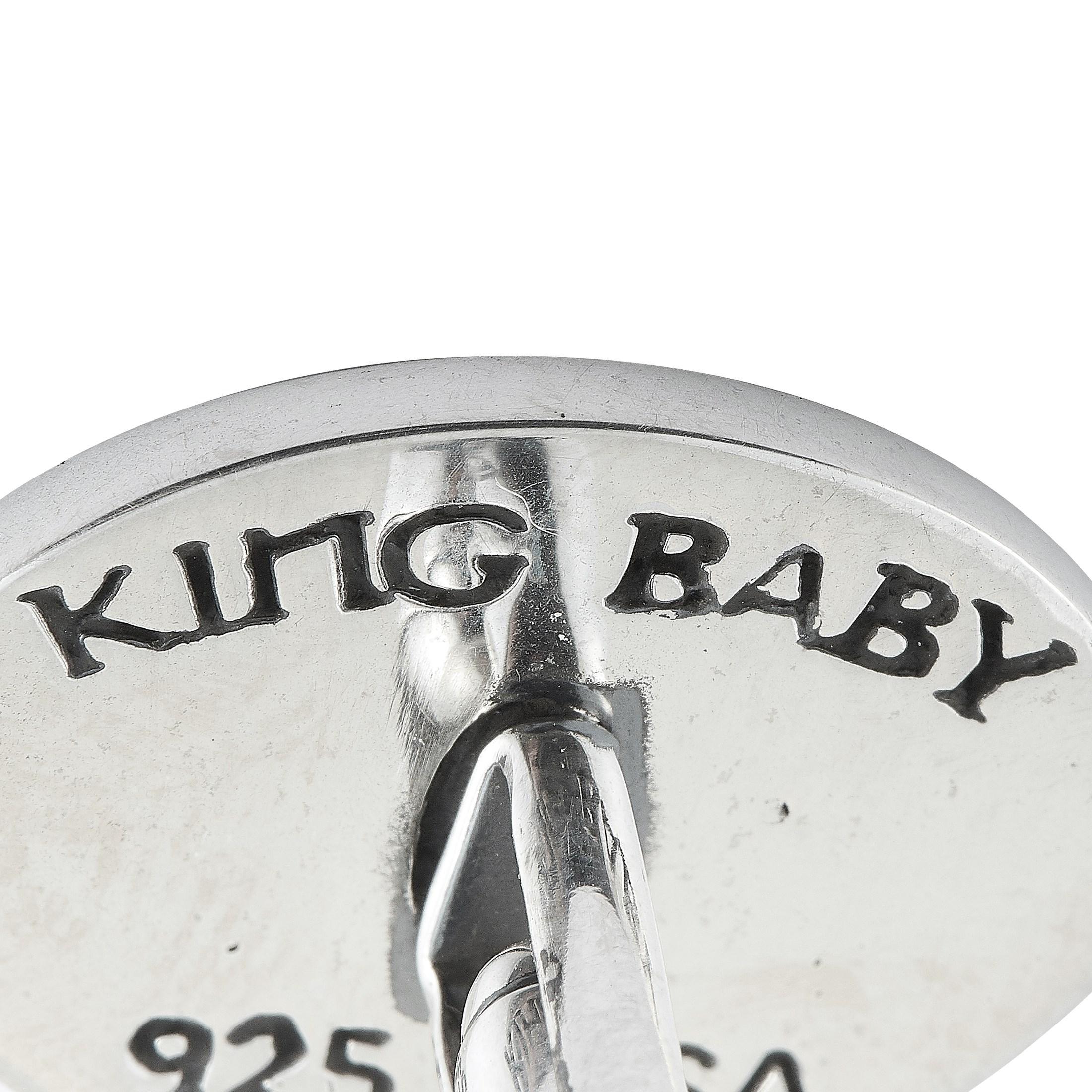 King Baby Silber Schnörkelschilfrohr Manschettenknöpfe im Angebot 1