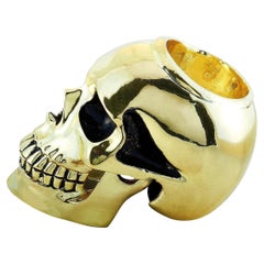 Porte-bougies King Baby Skull en alliage de laiton