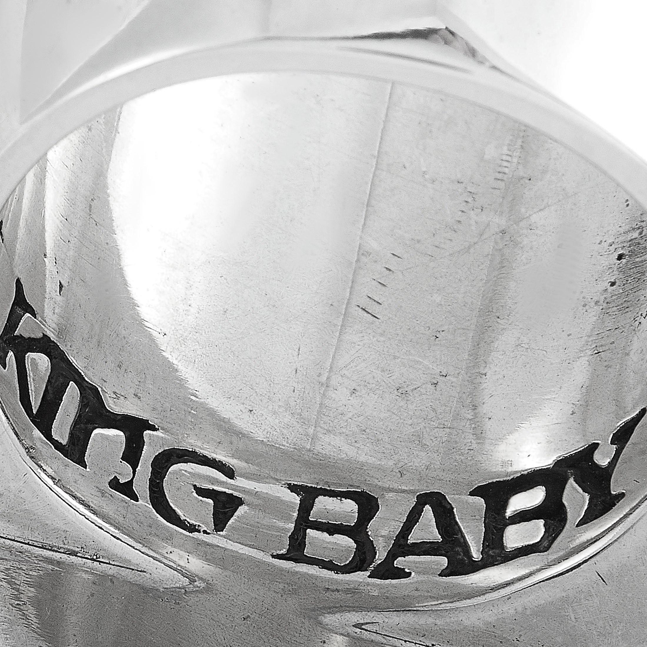 Women's or Men's King Baby Sterling Silver and Alloy Rose Ring For Sale