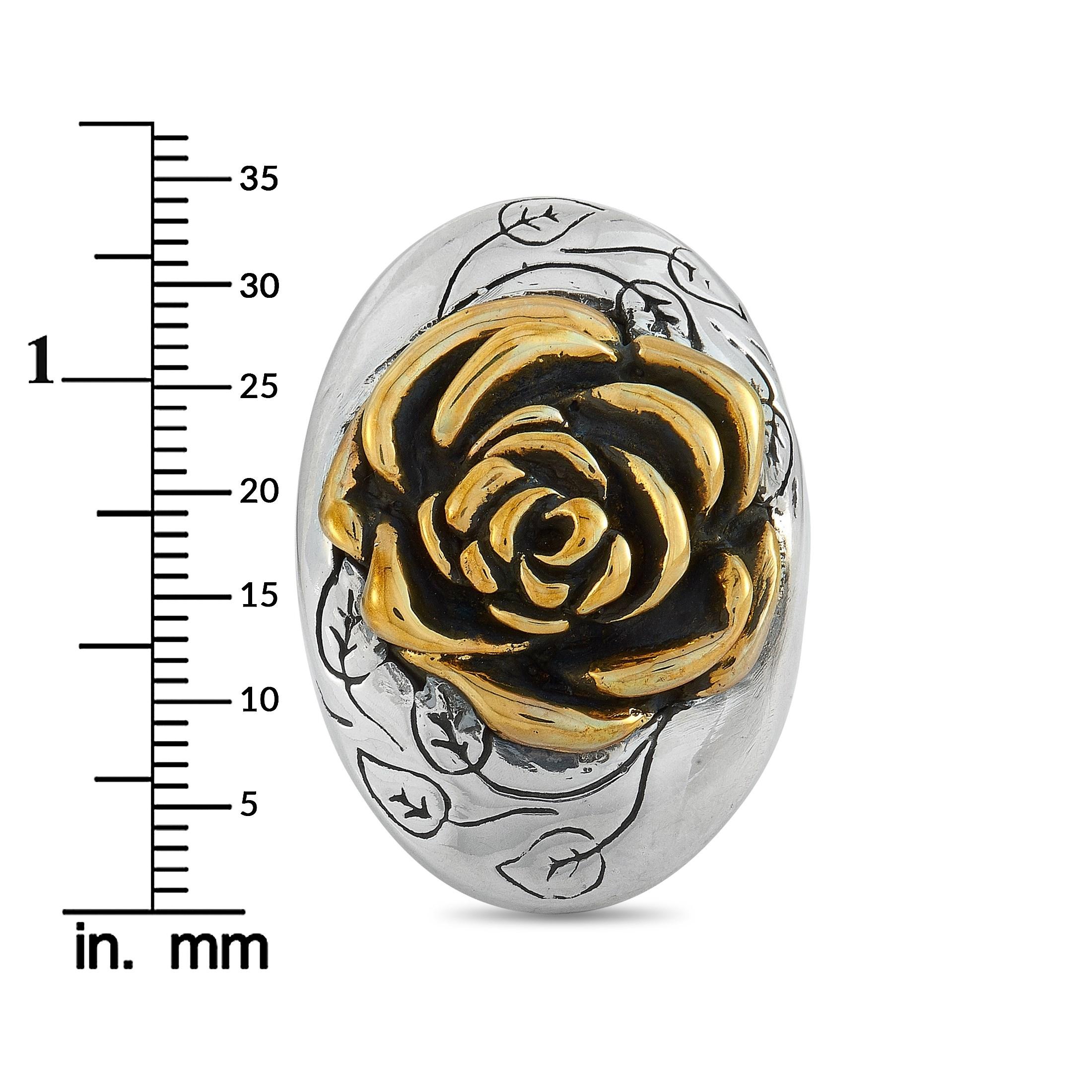 King Baby Sterling Silver and Alloy Rose Ring For Sale 2
