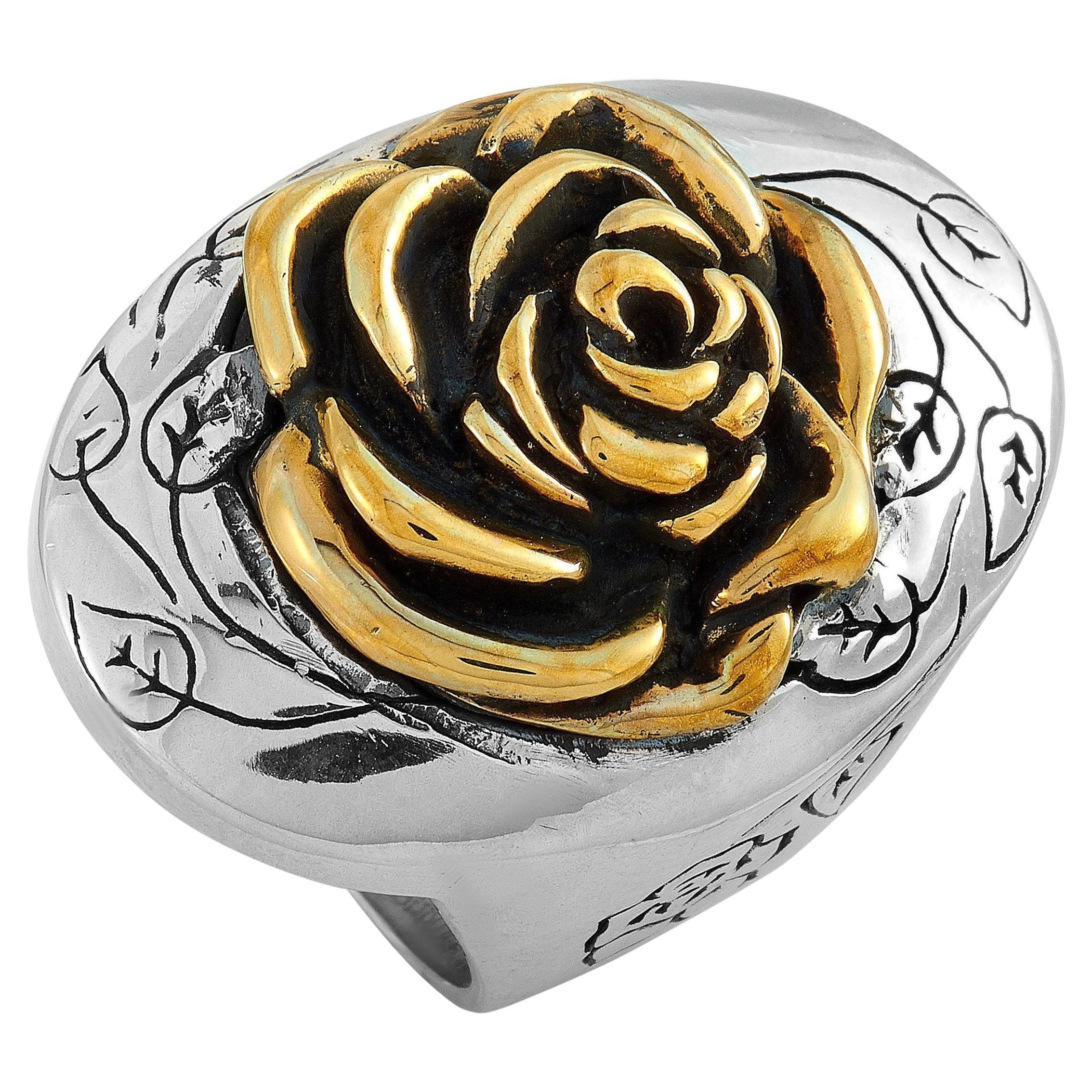 King Baby Sterling Silver and Alloy Rose Ring For Sale